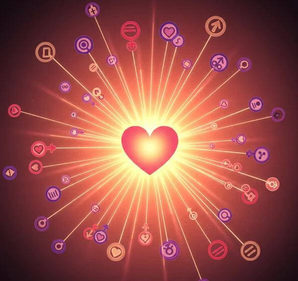 Symbolic art of attraction to diverse gender icons