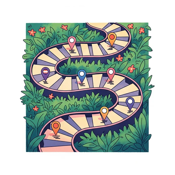 Illustration of a winding path representing coming out journey