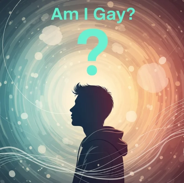 一个人思考着带有问号的身份。
