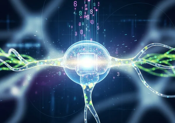 AI brain processing user input for personalized insights.