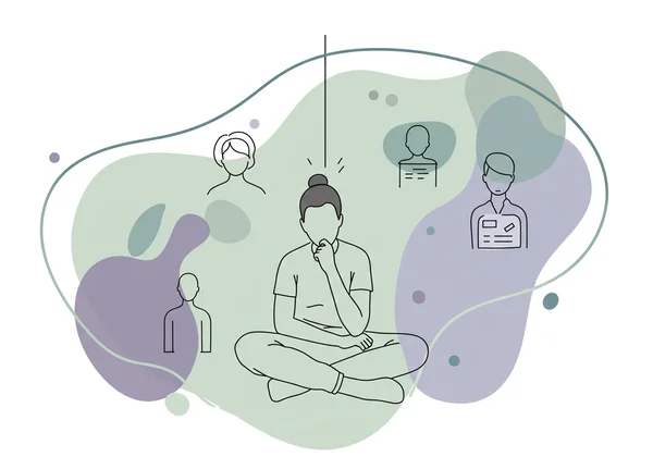 Person reflecting on identity, diverse paths emerging