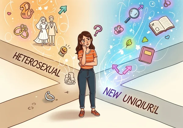 अपनी पहचान पर सवाल उठाती महिला, अपना रास्ता चुनती हुई।