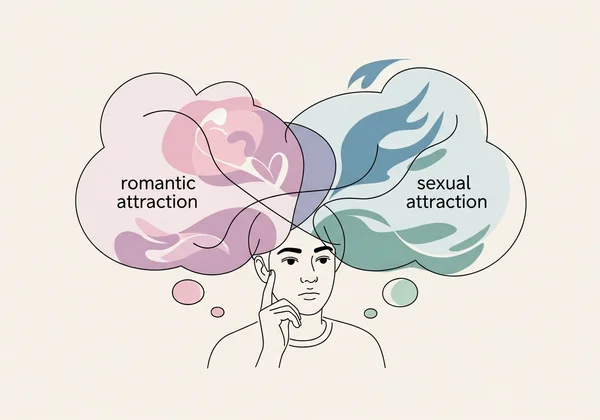 रोमांटिक बनाम यौन भावनाओं पर विचार करता व्यक्ति