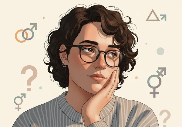 एक व्यक्ति अपनी यौन पहचान पर विचार कर रहा है