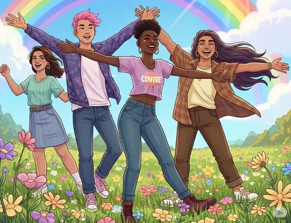 Person joyfully embracing authentic self after coming out