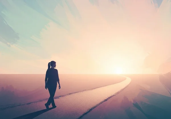 Person walking on path, symbolizing self-discovery journey.