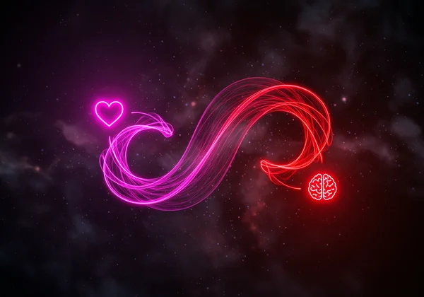 Abstract art of sexual and romantic attraction pathways.