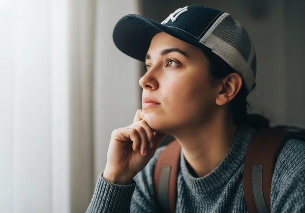 Person reflecting on identity, questioning sexuality