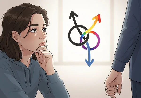 Person reflecting on sexuality in a relationship